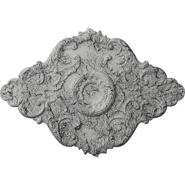 Ekena Millwork Piedmont Ceiling Medallion, Hand-Painted Ultra Pure White Crackle, 37"W x 26"H x 1 3/8"P CM37X26PEUWC - main